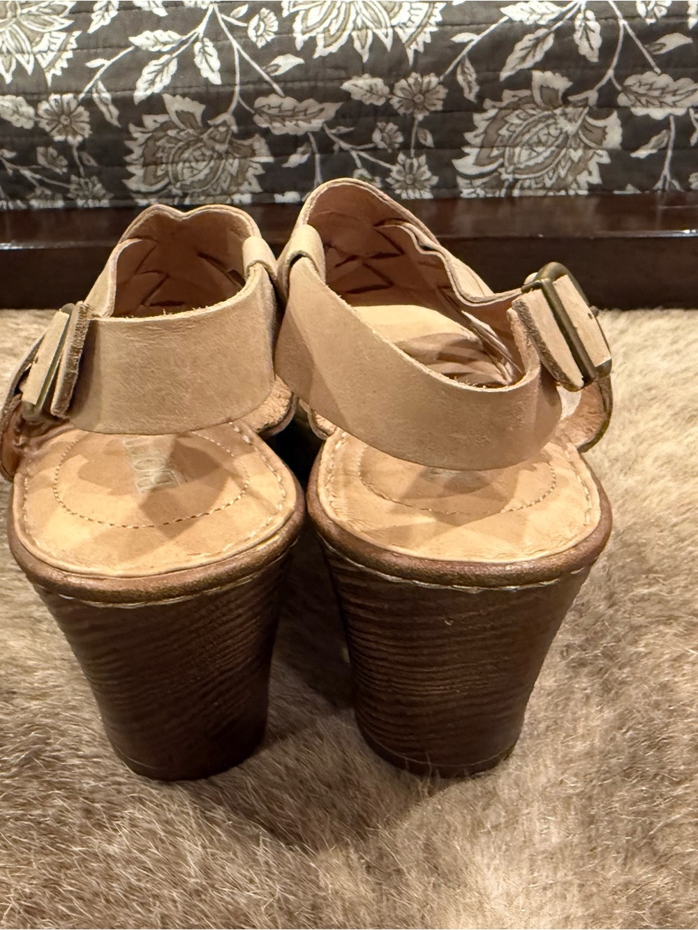 Born Womens Crevalle Leather Slingbacks Heel Sandals - Picture 5 of 7